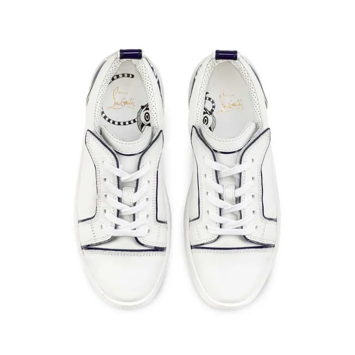 Kids Funnyto Lowtop Sneakers 8211 Calf Leather 8211 Blue Christian Louboutin Sneakers