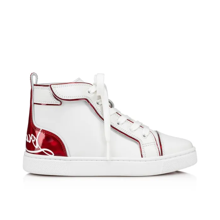 Kids Funnytopi Hightop Sneakers 8211 Calf Leather And Patent Calf Leather Psychic 8211 Bianco Christian Louboutin Sneakers