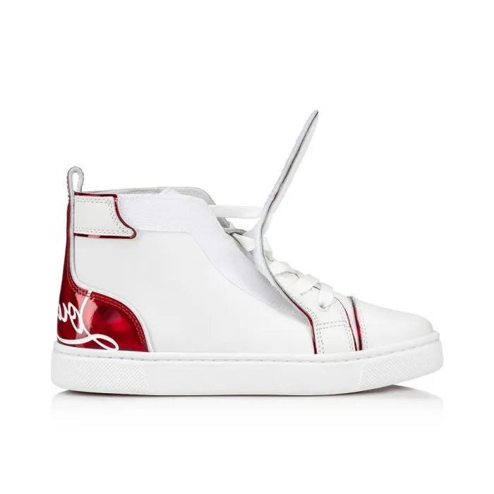 Kids Funnytopi Hightop Sneakers 8211 Calf Leather And Patent Calf Leather Psychic 8211 Bianco Christian Louboutin Sneakers