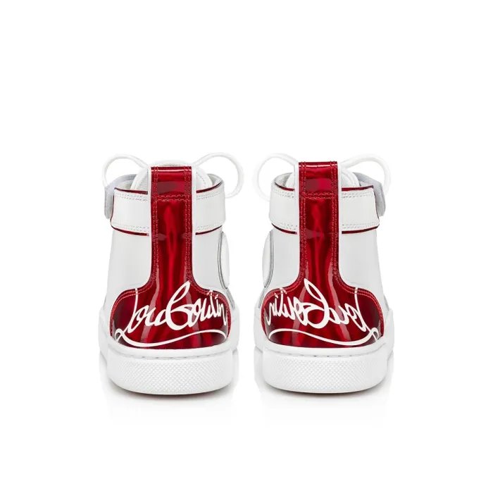 Kids Funnytopi Hightop Sneakers 8211 Calf Leather And Patent Calf Leather Psychic 8211 Bianco Christian Louboutin Sneakers