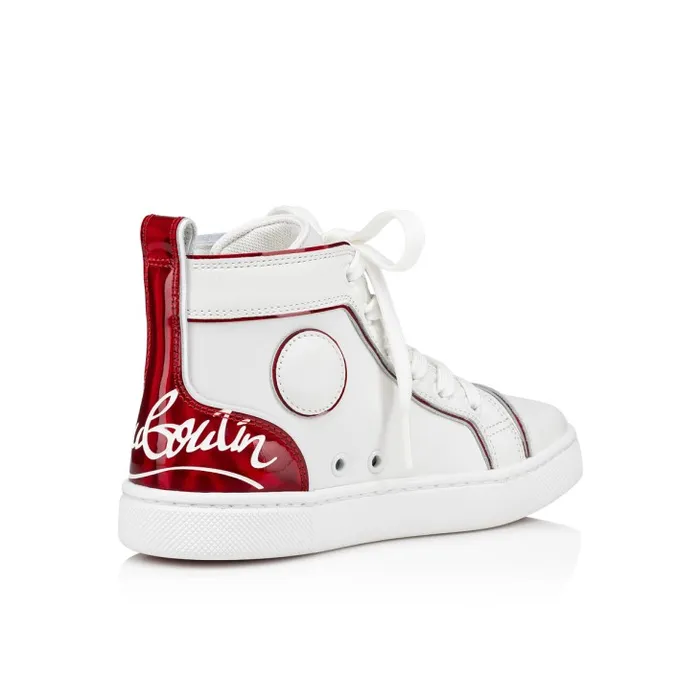 Kids Funnytopi Hightop Sneakers 8211 Calf Leather And Patent Calf Leather Psychic 8211 Bianco Christian Louboutin Sneakers