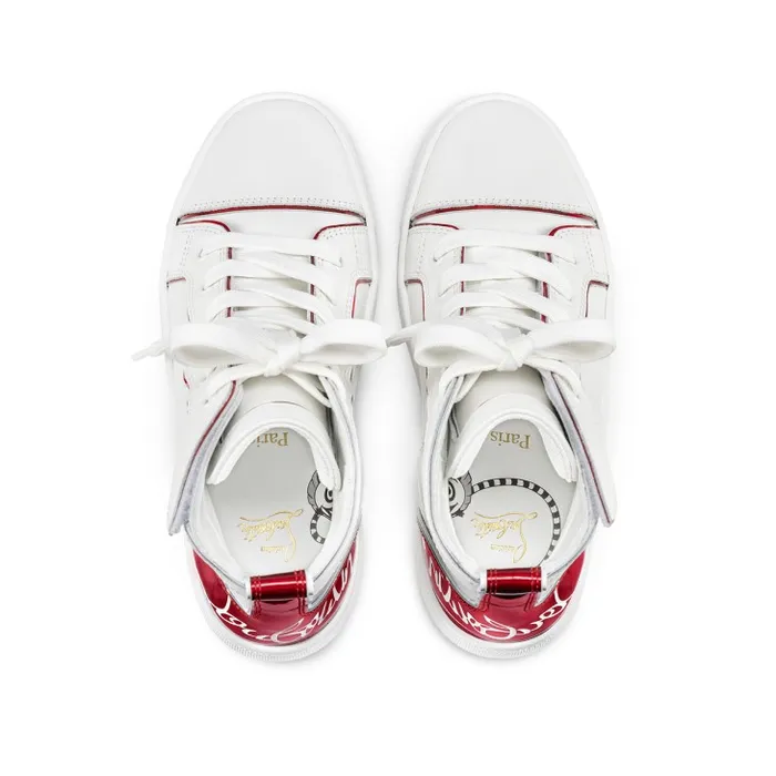 Kids Funnytopi Hightop Sneakers 8211 Calf Leather And Patent Calf Leather Psychic 8211 Bianco Christian Louboutin Sneakers