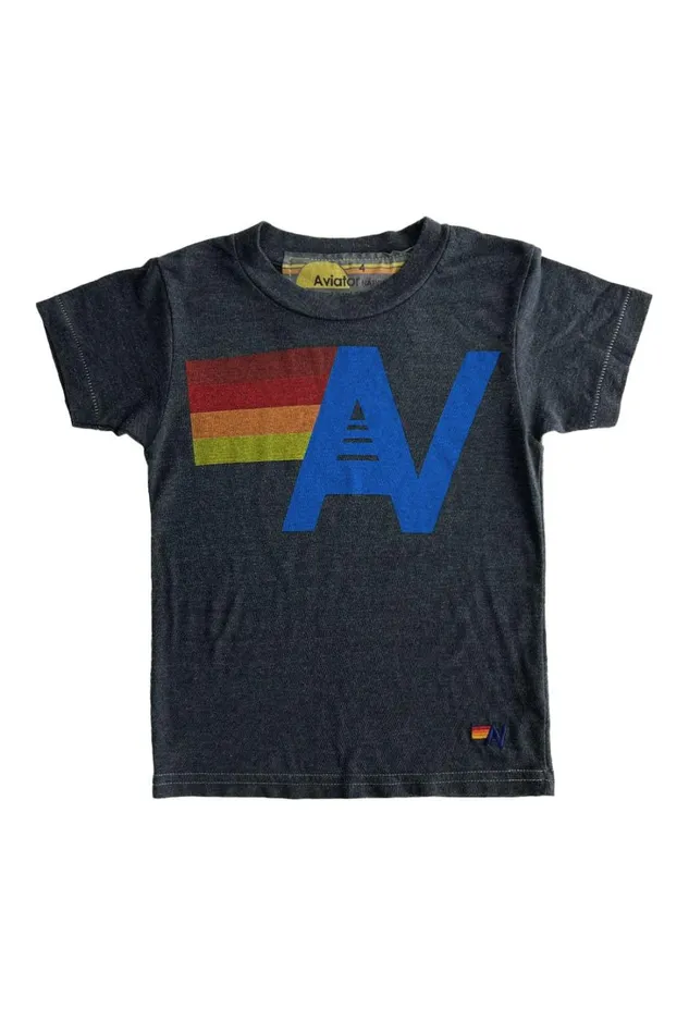Kids Kids Collection Aviator Nation KID039S LOGO TEE 8211 CHARCOAL