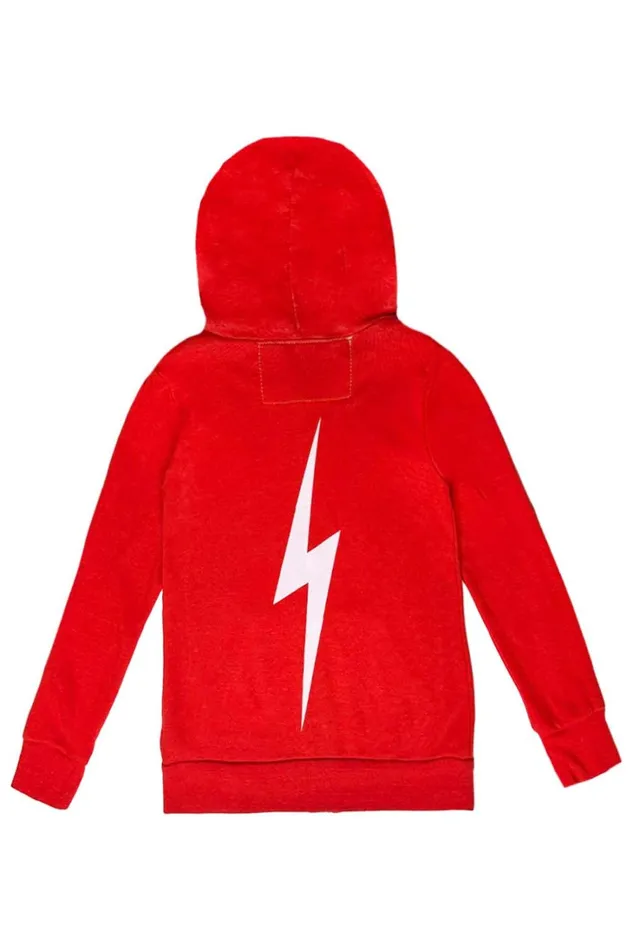 Kids Kids Collection Aviator Nation KIDS BOLT PRINT ZIP HOODIE 8211 RED