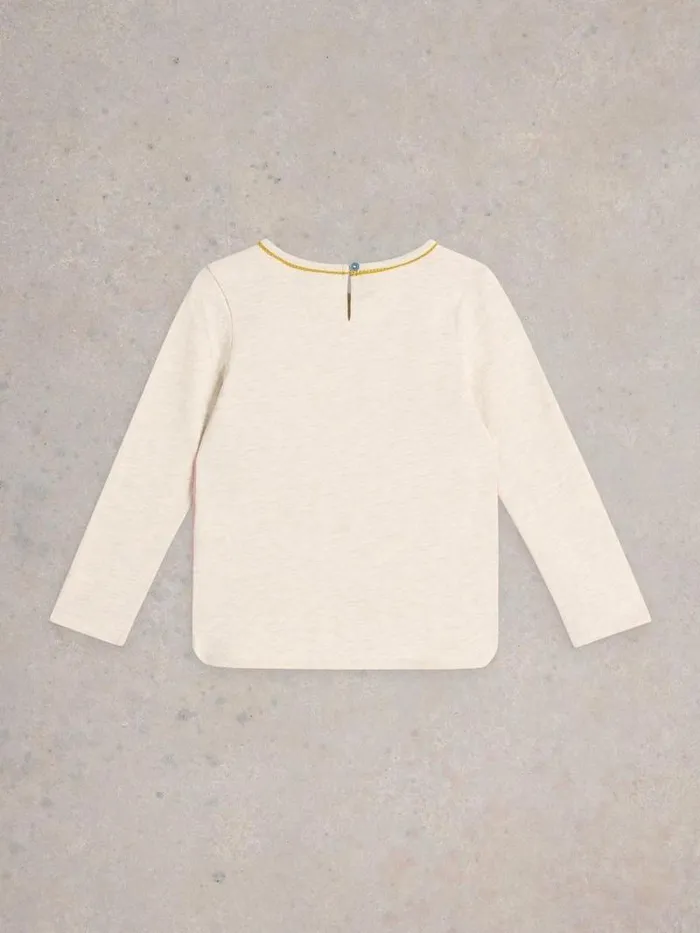 Kids LS Woodland Graphic Tee Natural Print White Stuff Tops