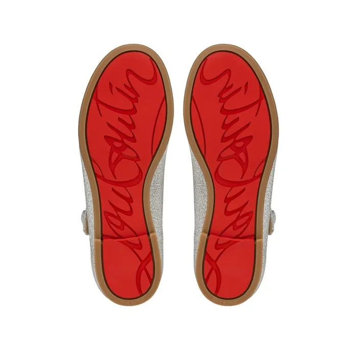 Kids Melodie Chick Ballerinas 8211 Glittered Calf Leather 8211 Silver Christian Louboutin Ballerinas
