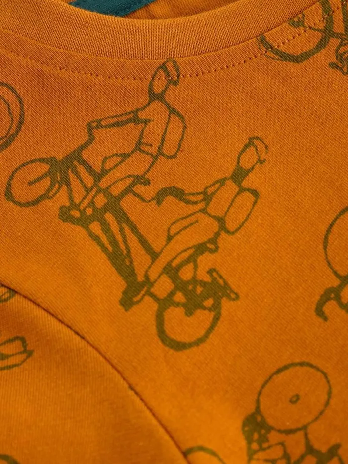 Kids SS Bike Print Tee Orange Multi White Stuff Tops