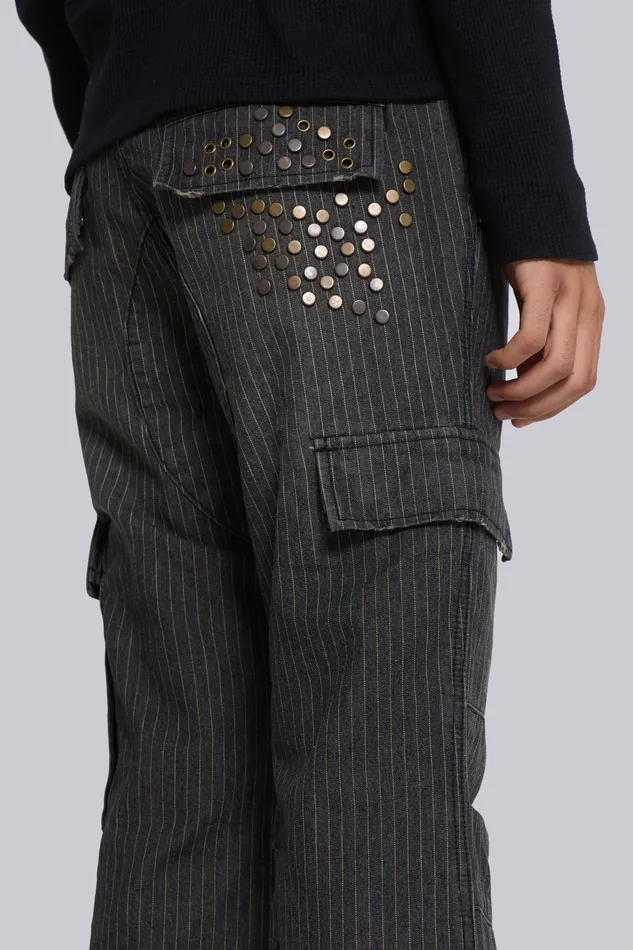 Kita Bootcut Pinstripe Cargo Pants Denim Jaded London Men