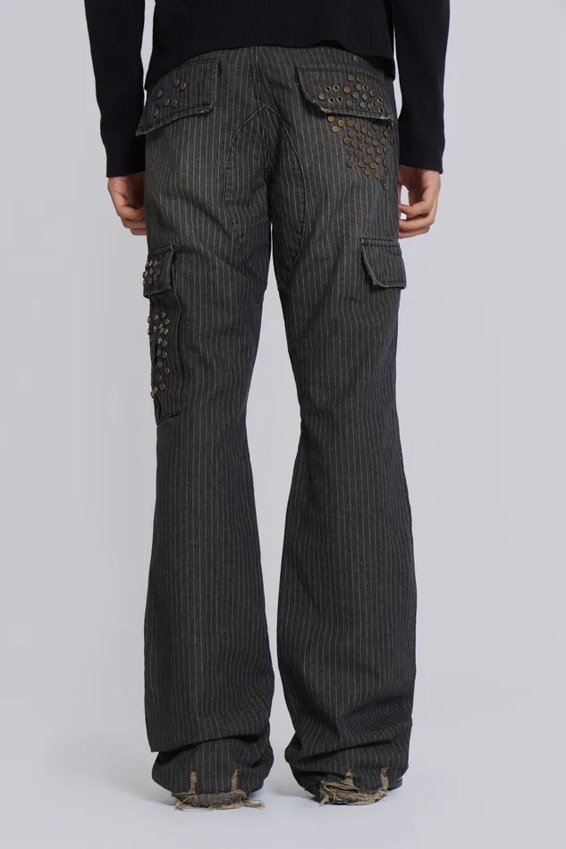 Kita Bootcut Pinstripe Cargo Pants Denim Jaded London Men