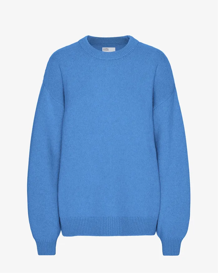 Knit Sweaters Colorfulstandard Women Oversized Merino Wool Crew 8211 Pacific Blue