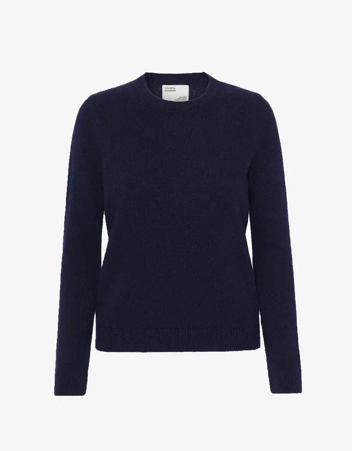 Knit Sweaters Women Women Classic Merino Wool Crew 8211 Navy Blue Colorfulstandard
