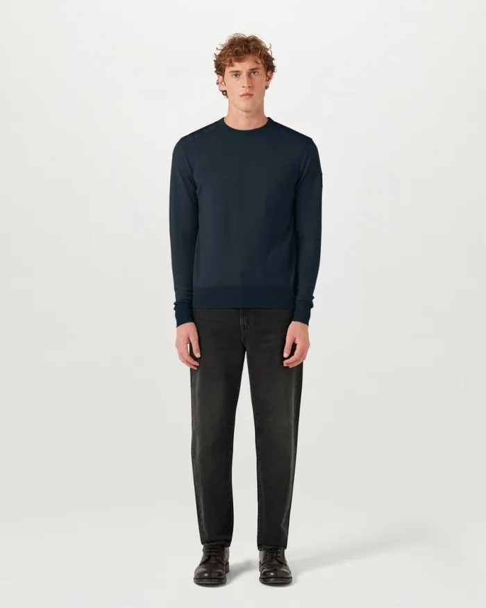 Knitwear Men Belstaff Kerrigan Crewneck Jumper Dark Ink
