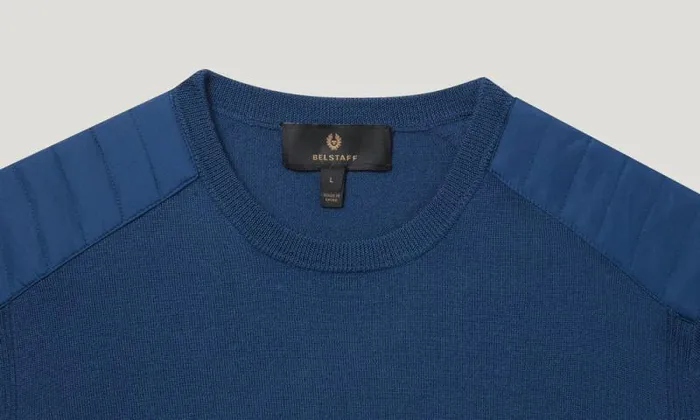 Knitwear Men Belstaff Kerrigan Crewneck Jumper Insignia Blue Knitwear Men Belstaff Kerrigan Crewneck Jumper Insignia Blue