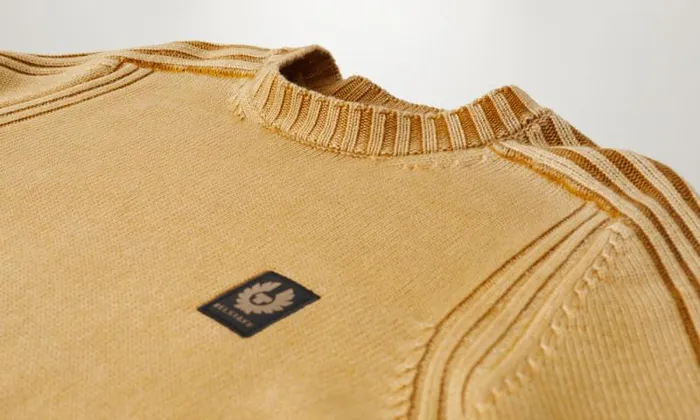 Knitwear Men Belstaff Watch Crewneck Jumper Glaze Yellow