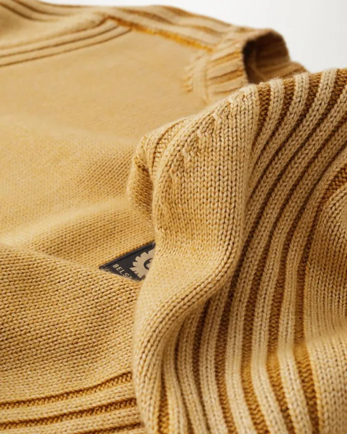 Knitwear Men Belstaff Watch Crewneck Jumper Glaze Yellow