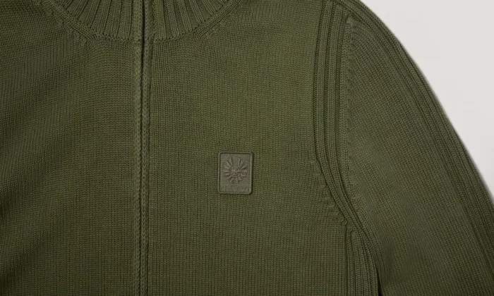 Knitwear Men Belstaff Watch Full Zip Cardigan Dark Surplus Green Knitwear Men Belstaff Watch Full Zip Cardigan Dark Surplus Green