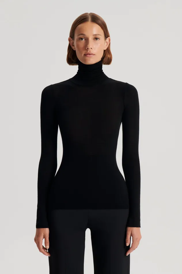 Knitwear Women BABYWOOL POLO BLACK ALL ONLINE Scanlan Theodore Knitwear Women BABYWOOL POLO BLACK ALL ONLINE Scanlan Theodore