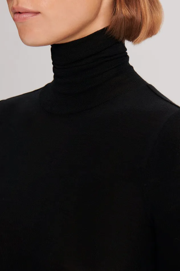 Knitwear Women BABYWOOL POLO BLACK ALL ONLINE Scanlan Theodore Knitwear Women BABYWOOL POLO BLACK ALL ONLINE Scanlan Theodore