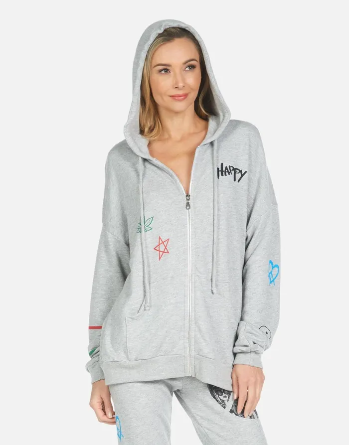 Koa Peace Hippie Heather Grey Women039s Lauren Moshi Hoodies
