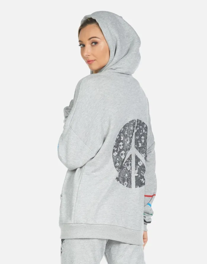 Koa Peace Hippie Heather Grey Women039s Lauren Moshi Hoodies