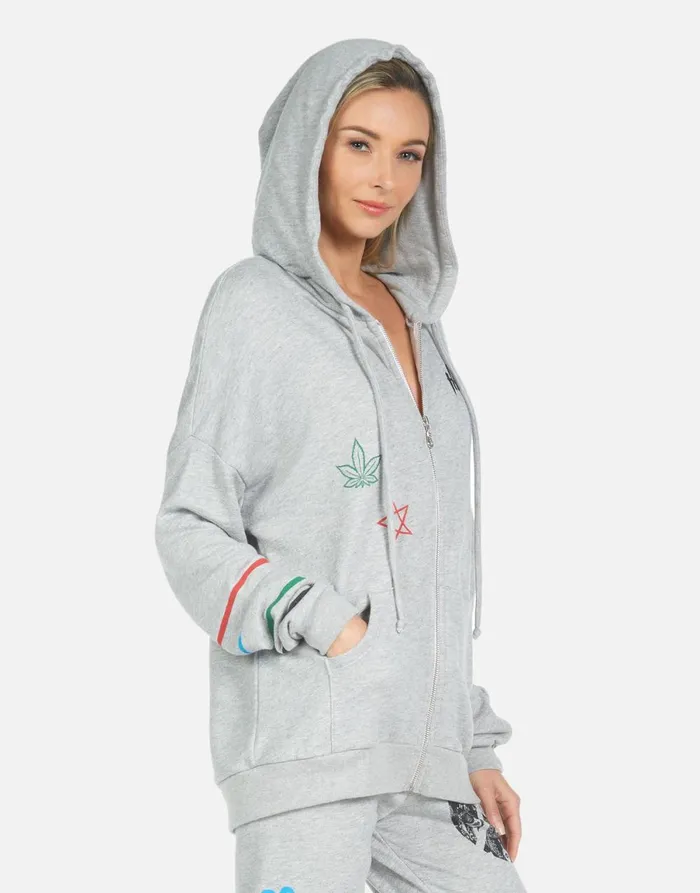 Koa Peace Hippie Heather Grey Women039s Lauren Moshi Hoodies