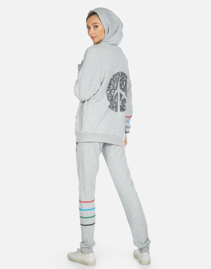 Koa Peace Hippie Heather Grey Women039s Lauren Moshi Hoodies