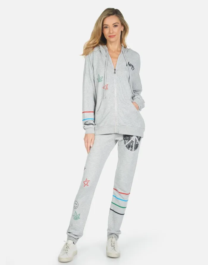 Koa Peace Hippie Heather Grey Women039s Lauren Moshi Hoodies