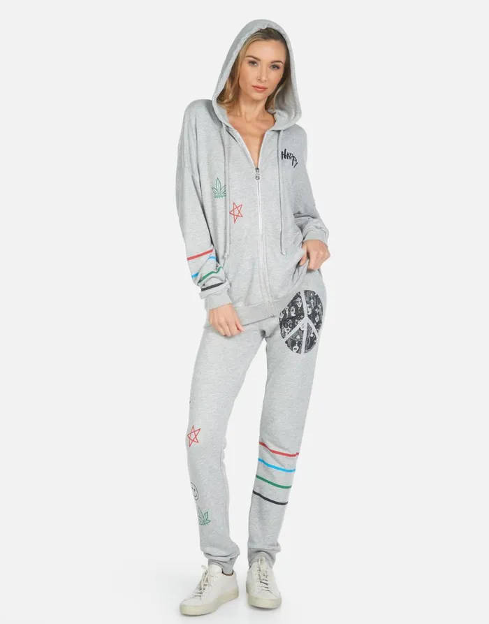 Koa Peace Hippie Heather Grey Women039s Lauren Moshi Hoodies