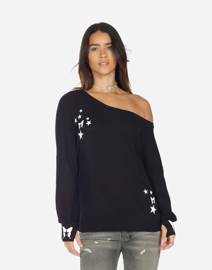 Krista Rock Star Butterfly Black Women039s Lauren Moshi Long Sleeve