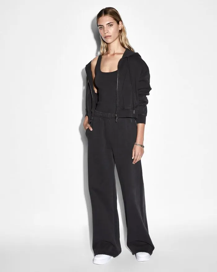 Ksubi 32154 Origin Cropped Hoodie Washed Black Womens Sweats