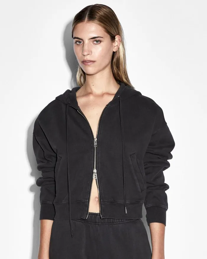 Ksubi 32154 Origin Cropped Hoodie Washed Black Womens Sweats