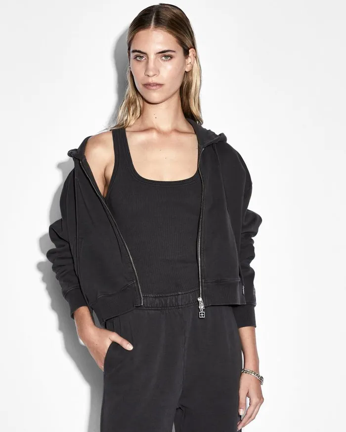 Ksubi 32154 Origin Cropped Hoodie Washed Black Womens Sweats
