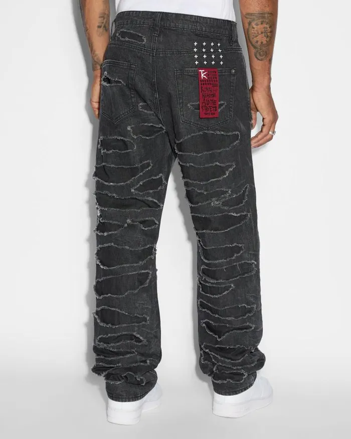 Ksubi Anti K Shredded Black Mens Relaxed
