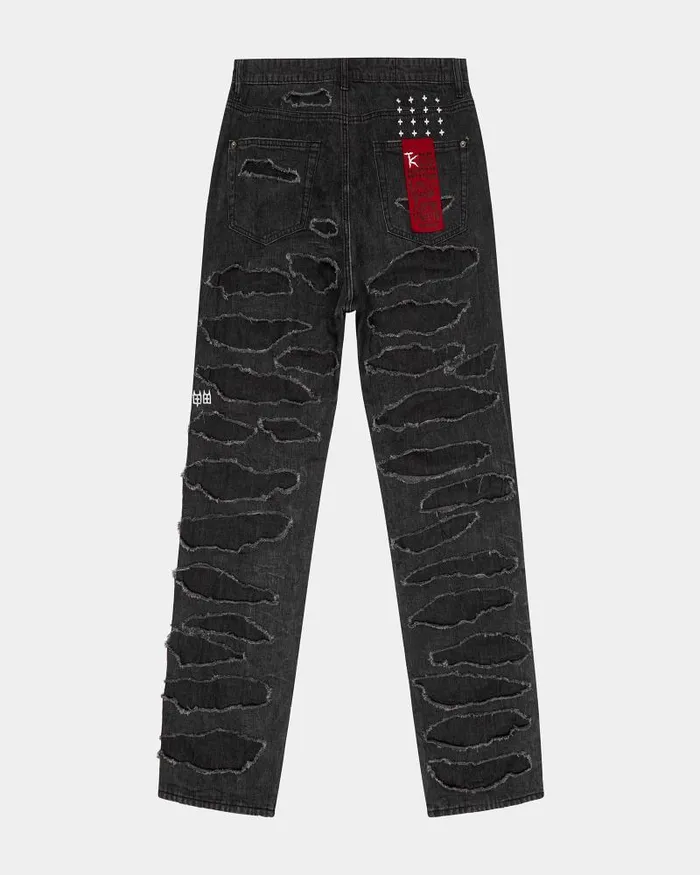 Ksubi Anti K Shredded Black Mens Relaxed