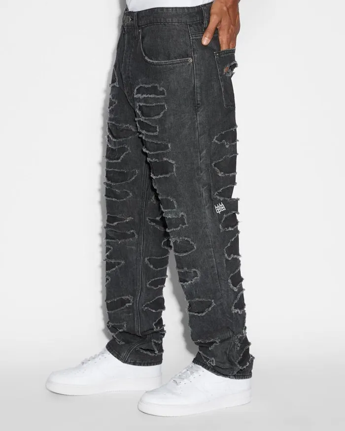 Ksubi Anti K Shredded Black Mens Relaxed