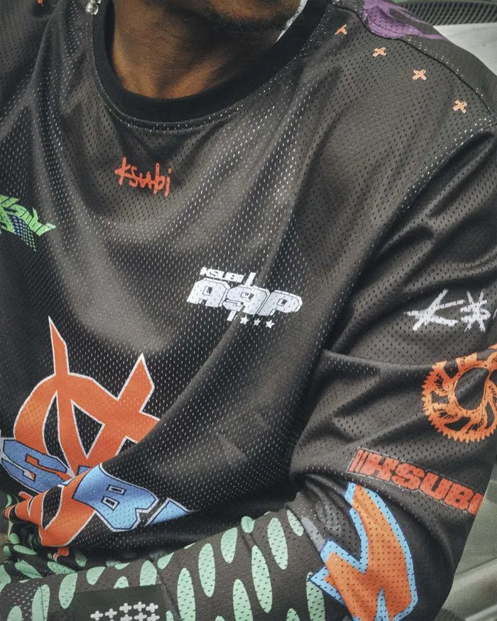Ksubi Asap Tyy Moto Jersey Black Mens Shirts