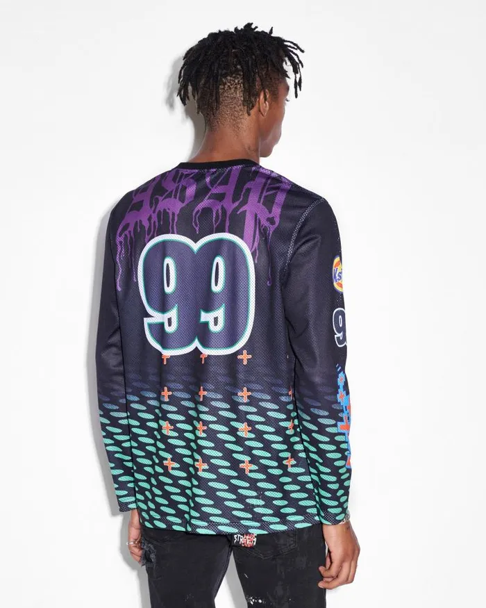 Ksubi Asap Tyy Moto Jersey Black Mens Shirts