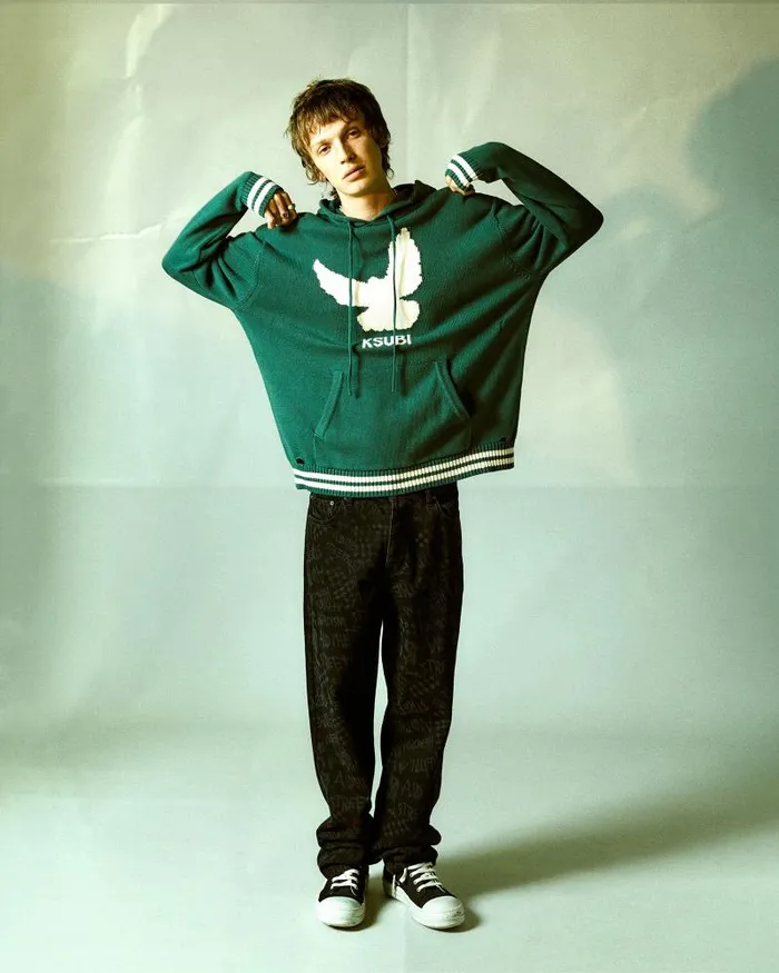 Ksubi Flight Knit Hoodie Green Mens Hoodies and Sweatshirts