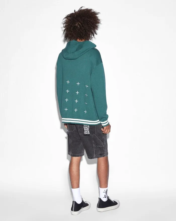 Ksubi Flight Knit Hoodie Green Mens Hoodies and Sweatshirts