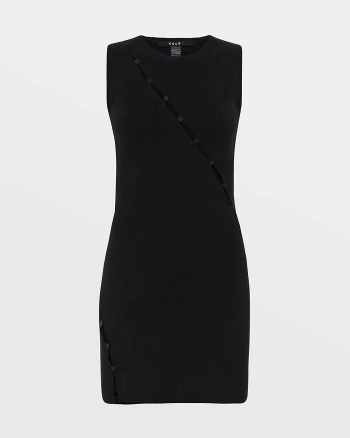Ksubi Hex Keyhole Knit Dress Black Womens Dresses