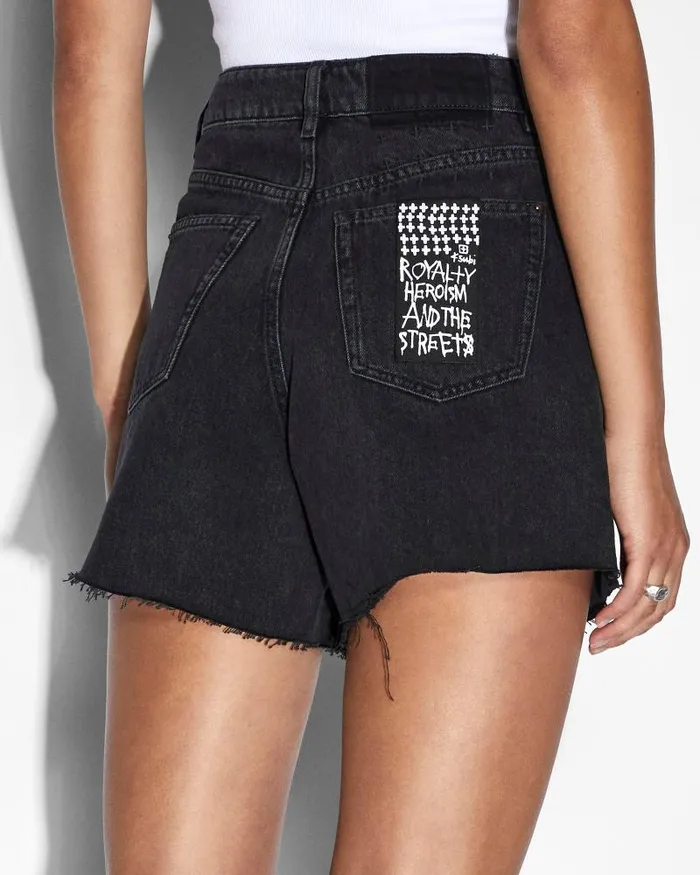 Ksubi Hi Line Short Washed Black Womens Denim Shorts