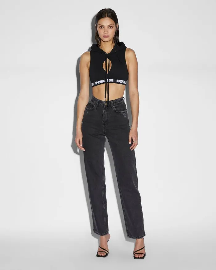 Ksubi Incubus Hoodie Tank Black Womens Hoodies and Sweatshirts