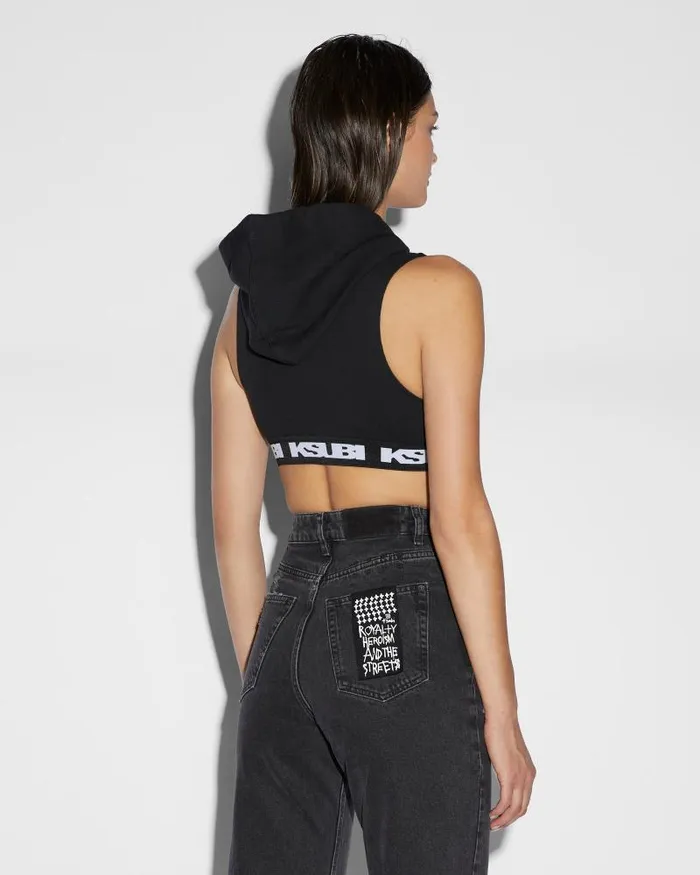 Ksubi Incubus Hoodie Tank Black Womens Hoodies and Sweatshirts
