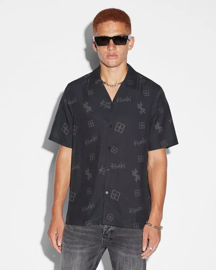 Ksubi Kash Box Resort Ss Shirt Coal Mens Shirts
