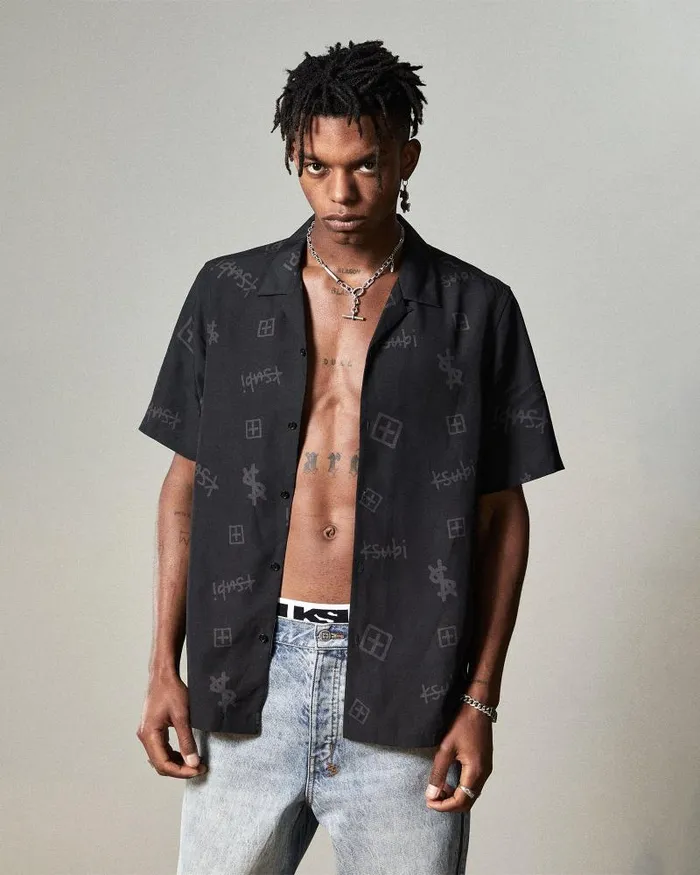 Ksubi Kash Box Resort Ss Shirt Coal Mens Shirts
