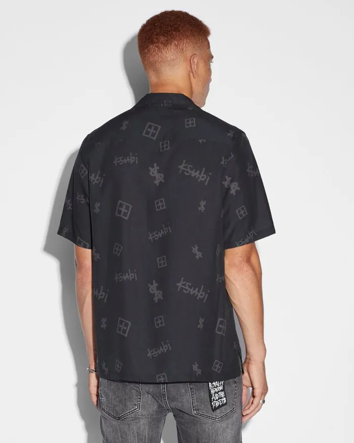 Ksubi Kash Box Resort Ss Shirt Coal Mens Shirts