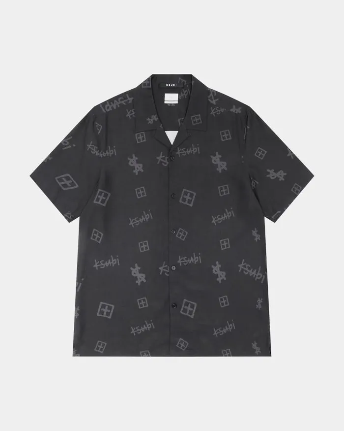 Ksubi Kash Box Resort Ss Shirt Coal Mens Shirts