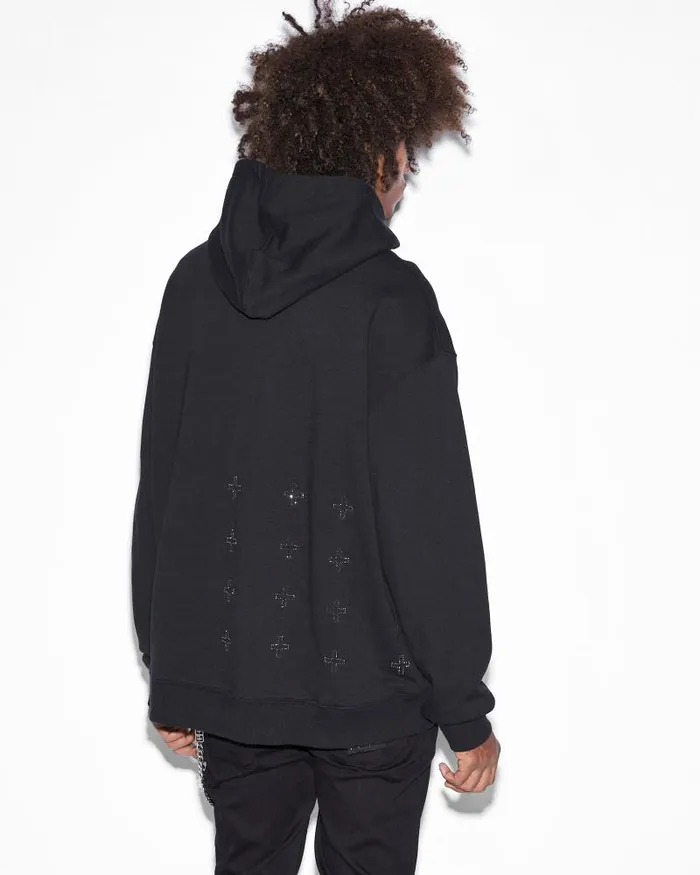 Ksubi Krystal Bling Biggie Hoodie Black Mens Hoodies and Sweatshirts