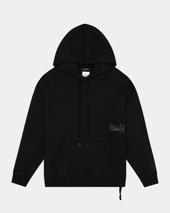 Ksubi Krystal Bling Biggie Hoodie Black Mens Hoodies and Sweatshirts