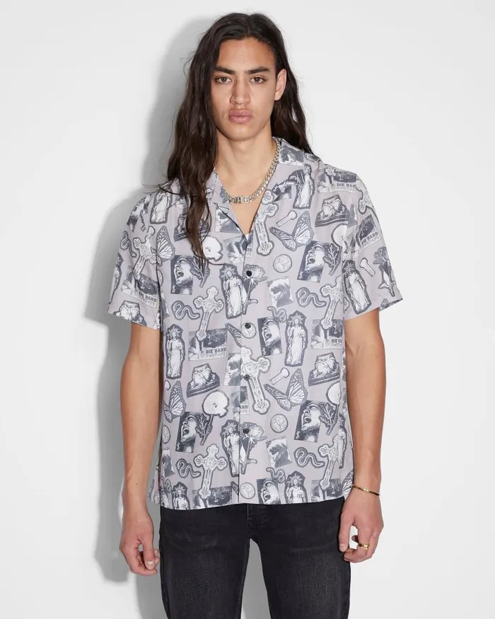 Ksubi Kut Out Resort Ss Shirt Silt Mens Shirts